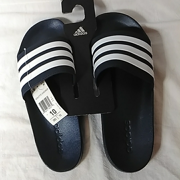 adidas Other - Adidas NWT Men's size 10 navy & white slides, shower shoes, sandals.